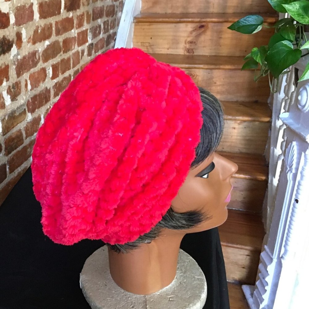 Handmade Faux Fur Hair Turban Hair Cover - Protective Styling & Costume